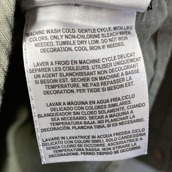 GUESS Mens Button-Up Long-Sleeve Shirt Sz XL 100% Cotton Green Woven Western - Picture 11 of 11